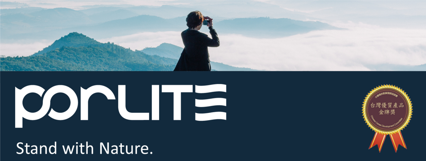 Porlite brand banner showing outdoor exploration and sustainability message